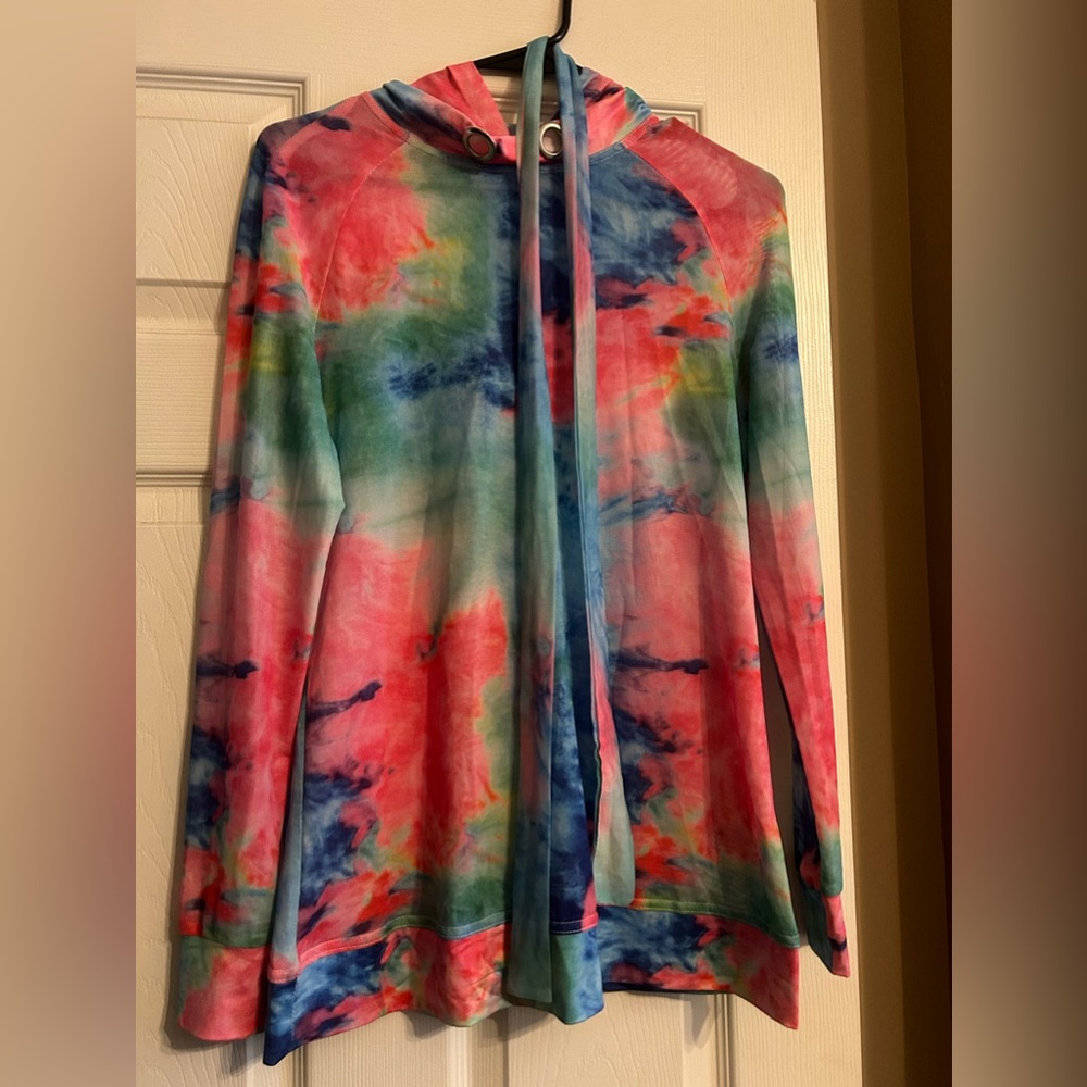 IHeartRaves Hooded Tye Dye long sleeve shirt - Picture 3 of 5